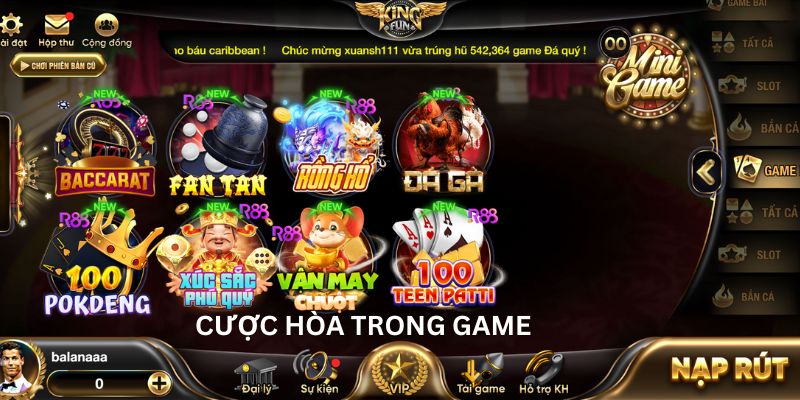 Các loại cược trong Rồng Hổ Kingfun